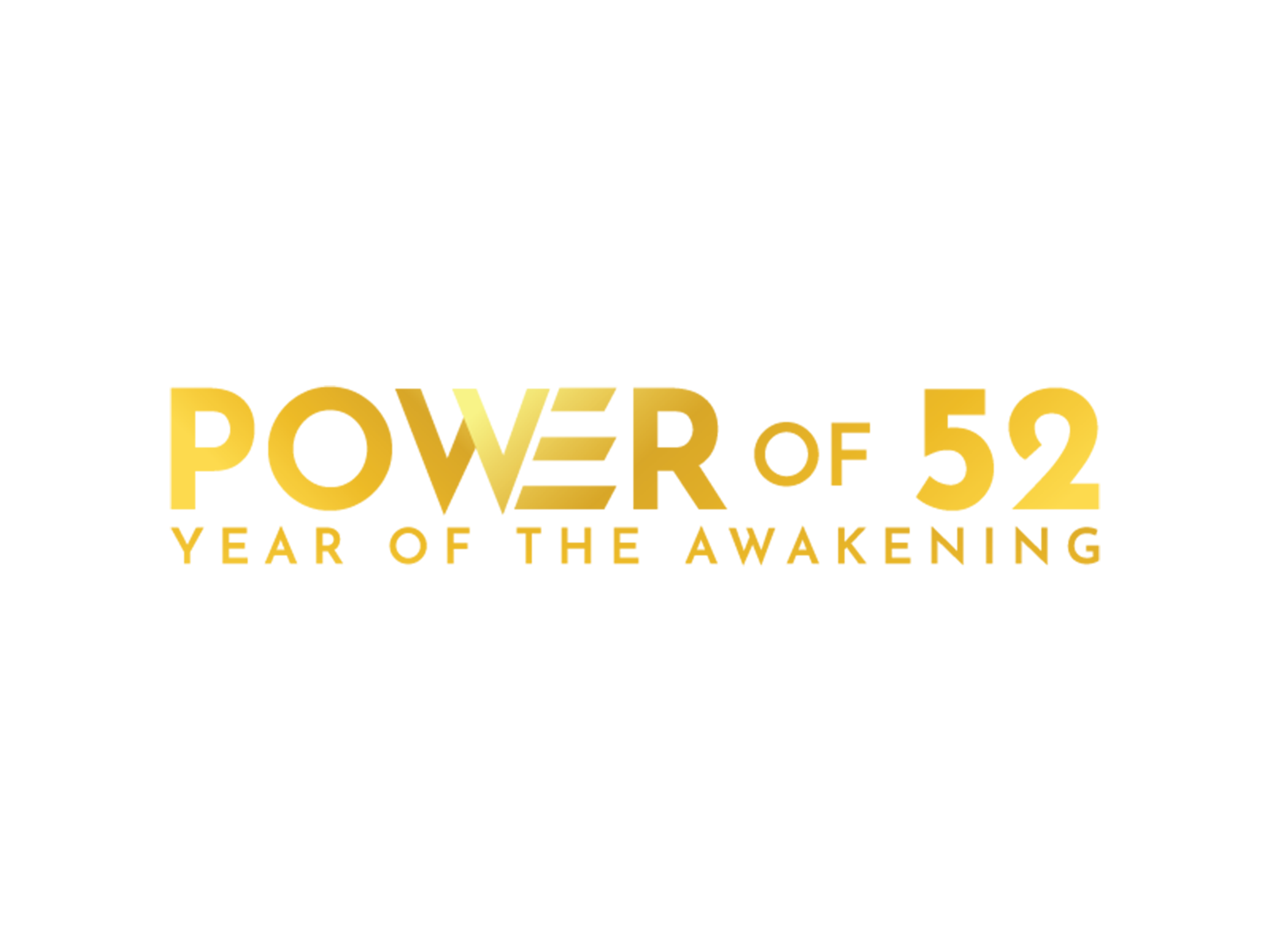 A black background with gold letters that say " power of 5 2 year of the awakening ".